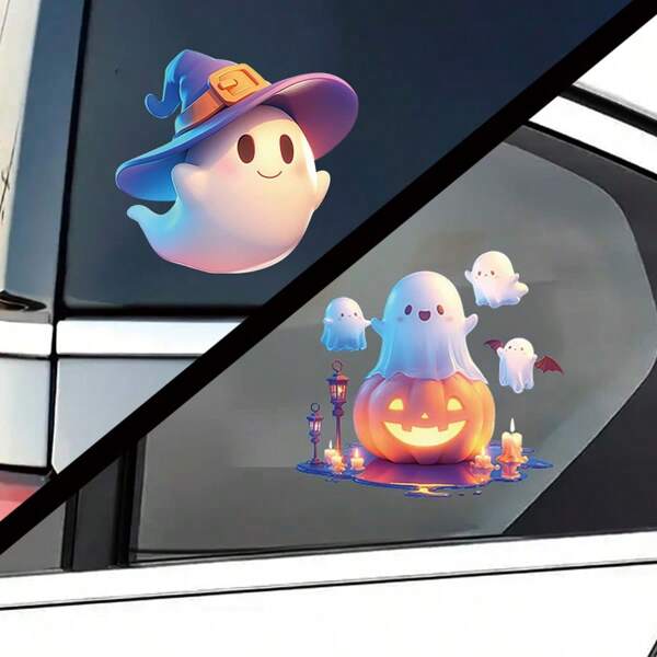 Cute Ghost Vinyl Stickers - Suitable For Cars, Trucks, Laptops, And Glass Doors As Decorative Accents For Daily Items