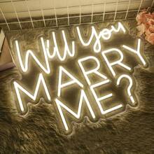 Insegna al neon "Vuoi sposarmi?" - Decorazione da parete per proposta di matrimonio e festa di fidanzamento, Cartello di plastica multiuso alimentato da USB con pulsante di controllo, Ideale per doccia nuziale e decorazioni di matrimonio