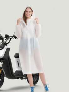 1pc Waterproof Thicken EVA Hiking Rain Poncho, Unisex Transparent Rain Jacket For Camping & Hiking