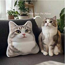 1pc Personalized Pet Shaped Pillow,Custom Photo Cushion,Dog & Cat Portrait Pillow,Pet Memorial Gift,Unique Gift For Pet Lovers,Unique Personalized Customized Gifts, Ideal For Christmas,Thanksgiving Day Ornamental,Engraved Stylish,Fashion,Colorful,Vintage,Cute,Contracted,Cuties Custom,Unique,Customized,Personalized Pet For Anniversaries,For Birthdays