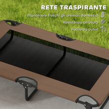 PawHut Letto per Cani Rialzato Pieghevole con Tessuto a Rete, Brandina per Cani Grandi da Interno ed Esterno, 107x61x20 cm - Castano - Visualizzare 7