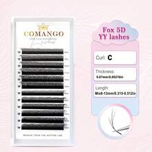 Bộ nối mi Fox 5D hình chữ Y 12 hàng, độ cong C/D, sợi mi mỏng 0.07mm, chùm mi mắt mèo 8-13mm, mi mềm mại tự nhiên, chùm mi trang điểm, chùm mi, mi giả. - Nhiều màu - Xem 11