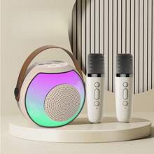 HITOZON Enceinte karaoké sans fil portable avec microphone sans fil, système d'enceintes stéréo HIFI KTV, enceinte sans fil avec lumières LED colorées RVB, voix modifiée, machine à karaoké pour l'extérieur, les sports, les voyages, le meilleur cadeau pour les fêtes à la maison et les anniversaires