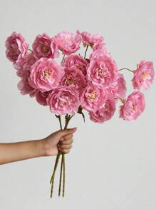 1/3/6 piezas Flores artificiales de 1,74 ft, flores de loto de 5 cabezas de seda sintética con tallo largo, flores de peonía falsas para decoración de bodas, ceremonias, arreglos florales DIY, decoración del hogar, sala de estar, dormitorio, comedor, decoración de habitaciones, decoración de otoño, Halloween, Navidad, estilo bohemio, Acción de Gracias, invierno, Año Nuevo