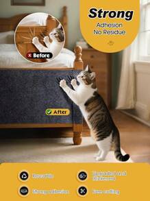 78.7"X15.8" Cat Scratch Mat, Trimmable Self-Adhesive Carpet, DIY Climb Cat Scratcher For Furniture Couch Or Wall Protector, Covering Cat Scratching Post Replacement Pads