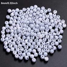 50-500 hạt ngọc lam trắng tự nhiên, phong cách Bohemian, kích thước 6mm-16mm, dùng để tự làm trang sức, vòng tay, dây chuyền, bông tai, móc khóa, công nghệ tách hạt. - Đen và trắng - Xem 14