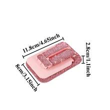 1pc Luxury Rhinestone Studded Foldable & Portable Phone Stand, Fashionable Multi-Color Desk Mount, High-End Compact Multi-Device Stand, Premium Cut Glass Glitter, Versatile Adjustable Device Hook, Travel Accessory - Multicolor - View 5