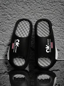 XX 1 Pair Cartoon Street Style Cute/Asymmetric EVA Couple Slippers, Comfortable Massage Arch, For Home, Vacation, All Season