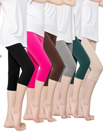 1 pezzo Leggings corti casual, comodi, traspiranti e in tessuto morbido, adatti per il ritorno a scuola, il mese dell orgoglio, l uso quotidiano, primavera/ estate/ autunno