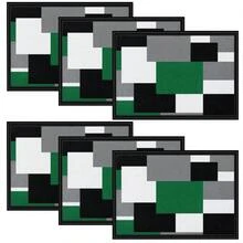 4/6 Stücke Set rote, graue, schwarze, weiße geometrische quadratische lebendige moderne kreative Tischsets - hochwertiges Leinenmaterial, leicht zu reinigen, geeignet für Küche, Esszimmer Dekoration, Feiertags-Tischdekoration, Heimdekoration - Rot - Übersicht 18