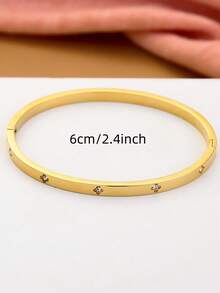 18 Karat vergoldetes Edelstahl Armband mit Vier-/Drei-Blatt Kleeblatt Muster, geeignet für Damen Partys, täglichen Gebrauch, europäischer und amerikanischer Stil, personalisiert, großzügig, luxuriöses kubisches Zirkonia Armband, Hochzeitsschmuckset, Geschenk für Mädchen, Frauen, Verwandte, Freunde, wunderschöne Hochzeit, Geburtstag, Valentinstag, Muttertag