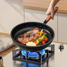 Granit Antihaftpfanne - flacher Boden Pfanne für Steak, Küche Zuhause