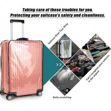 New 30 Inch Clear PVC Luggage Cover, 0.2mm Thick Lightweight Waterproof, Dustproof, Anti-Scratch Suitcase Cover, Luggage Covers For Suitcase TSA Roved, Fits 30"-31" Wheeled Luggage - 黑色 透明 適用於30-31 - 查看 3
