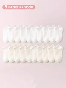 1/5/10/15/20 Đôi Tất Trẻ Em, Màu Trơn Cổ Điển Thời Trang Thường Ngày, Tất Ngắn Thể Thao Co Giãn Thoáng Khí Thoải Mái, Thích Hợp Cho Hàng Ngày, Quà Tặng Ngày Lễ, Trở Lại Trường Học, Nhiều Màu Sắc - Nhiều màu - Xem 14