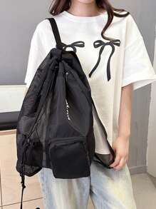 Mochila de red con cordón para nadar con compartimentos secos y húmedos, para playa, gimnasio y equipo de ejercicio, bolsa de deporte de verano para natación, yoga