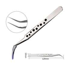FADVAN 1/2Pcs Eyelash Tweezers Extension Black/Silver/Gold Stainless Steel Superhard Tweezers Straight And Bend Tweezer Eyebrow Volume Tweezers Set Makeup Tool High Precision Anti-Static Tweezers