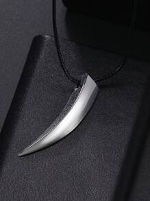 1 Pc Punk Hip Hop Stainless Steel Crescent Tooth Spike Pendant Necklace Men Women Fashion Wolf Tooth Chain Necklace Jewelry
