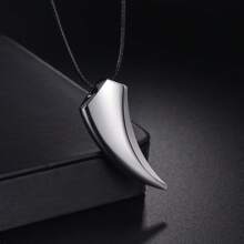 1 Pc Punk Hip Hop Stainless Steel Crescent Tooth Spike Pendant Necklace Men Women Fashion Wolf Tooth Chain Necklace Jewelry