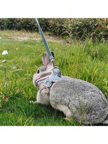 Adjustable Small Pet Chest Harness, Soft Design With Safety Touch Buckle, Suitable For Rabbits, Guinea Pigs And Other Small Animals, Escape-Proof And Secure Fit, Rabbit Leash, Adjustable Leash Suitable For All Seasons
