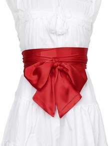 1 件纯色优雅复古雪纺蝴蝶结腰带，波西米亚风格，适合万圣节 - 雪紡款 - 查看 16