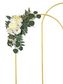2pcs/Wedding Arch Flower, Rustic Faux Floral Charm For Frieze, Green Leaf Rose Peony Door Wreath, Home Decor, Wall Decor, Anniversary Decor, Party Birthday, Mother's Day Gift
