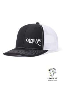1 Piece Unisex Adjustable Baseball Cap With OUTLAW Print - Flat Brim Hat For Men & Women, Urban Streetwear Style, 5 Colors, Outdoor Activities Hat, Fabric Construction