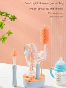 Szczotka do butelek z nylonu, szczotka do smoczków, wielofunkcyjna szczotka do czyszczenia kubków z długim uchwytem i obrotem o 360 stopni do czyszczenia butelek, kubków, termosów (losowy kolor)