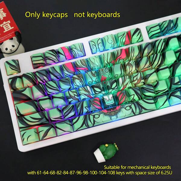 Cherry Original Factory High PBT Material Thermal Sublimation Keycaps With Side-Engraved Side Characters That Allow Light To Pass Through, Suitable For Low-Light Position Mechanical Keyboards, DIY Customized Mechanical Keyboard Keycaps