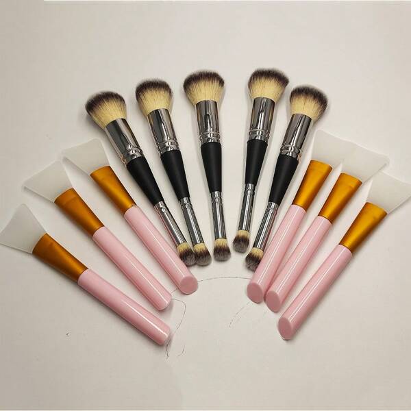 2pcs/Set Blush Makeup Brush & Spatula Duo, Face Mask Brush Concealer Brush Beauty Tools