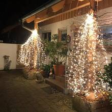 Fairy String Lights Outside, Firefly Bunch Lights, Waterproof Copper Wire Battary Powered Waterfall Lights, Remote Controlled Timer And Hooks, 8 Flashing Modes, Fairy Lights For For Garden Home Party Wedding Decorations