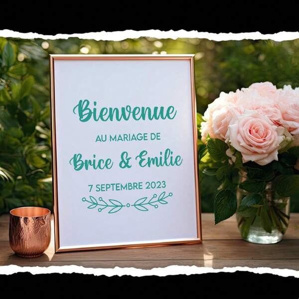 Autocollants de mariage personnalisés - autocollants décoratifs pour panneau d'accueil - mariage élégant
