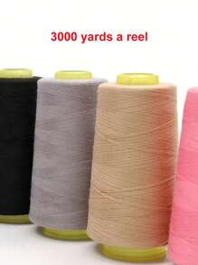 1 pièce Fil à coudre, 402 grande bobine de fil à coudre pour machine à coudre, plusieurs couleurs au choix; 3000 yards/bobine, fil à coudre domestique; convient à diverses situations (emballage aléatoire, couleurs aléatoires des tubes enroulés)