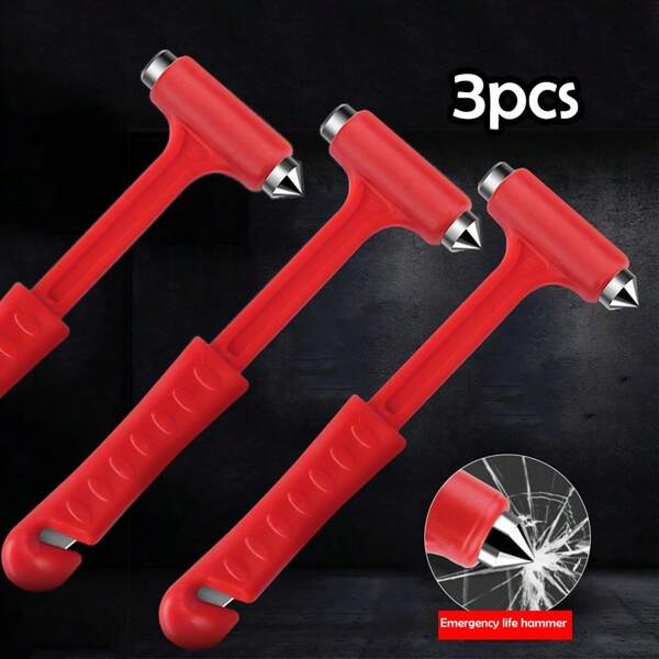 3pcs Car Hammer Emergency Tool, Window Breaker Glass Breaker For Escape