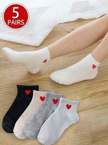 5 Pares (Cor e Estilo Aleatórios) Meias Curtas Femininas Fofas com Renda, Meias Rasas Tipo Barco, Respiráveis, Meias Finas de Tornozelo para o Verão
