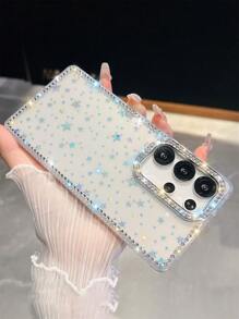 Étui de téléphone avec dos souple protecteur, scintillant de strass, paillettes laser et sequins étoilés, compatible avec Samsung Galaxy S25 Plus, S24, S23 Ultra, A56, A55, A35, A36, A15, A16 5G. Étui de luxe avec effet brillant