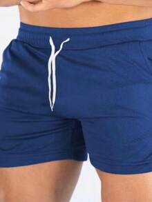 MEN'S LIGHTWEIGHT SHORTS SUMMER SPORTS SHORTS FOR FITNESS TRAINING IN POLYESTER - 藏蓝色 - 查看 2