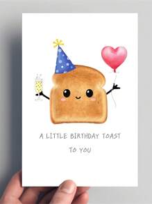 1pc Bread Greeting Cards | Funny Birthday Greeting Cards | Birthday Cards | "A LITTLE BIRTHDAY TOAST To YOU" Cards - The Best Birthday Card For Your Son/Daughter/Friends