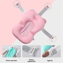 1pc Solid Color Infant Bath Sponge Mat, Super Soft Floating Bath Net Pad, Suitable For Baby's Comfortable Bathing - Multicolor - View 4