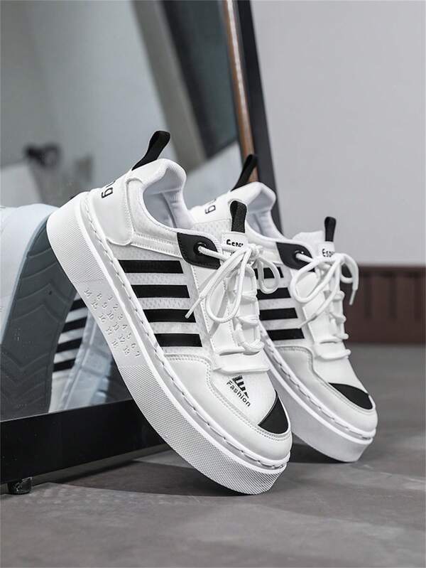 Men's 2024 New Summer Mesh Breathable Non-Slip Casual White Sneakers, Thick-Soled Versatile Shoes