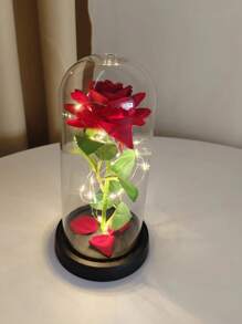 1 Peça Flor de Rosa Vermelha de Veludo Falso, Presente para Dia dos Namorados, Natal, Casamento, Decoração do Lar, Natal