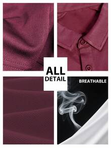 1 Piece Multi-Color Men's Breathable And Comfortable Mesh Sports Polo Shirts. Breathable, Lightweight, Comfortable. Suitable For Basketball, Casual Wear, Football, Tennis And Various Sports Activities Camisas Para Hombre Mens Clothes Camisetas De Hombre Gifts For Men Polo - Màu Đỏ Sâu - Xem 6