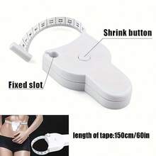 Body Fat Measuring Tool Set - Includes Handheld Caliper And 60-Inch (150cm) Retractable Tape Measure For Body Measurements - White - View 5