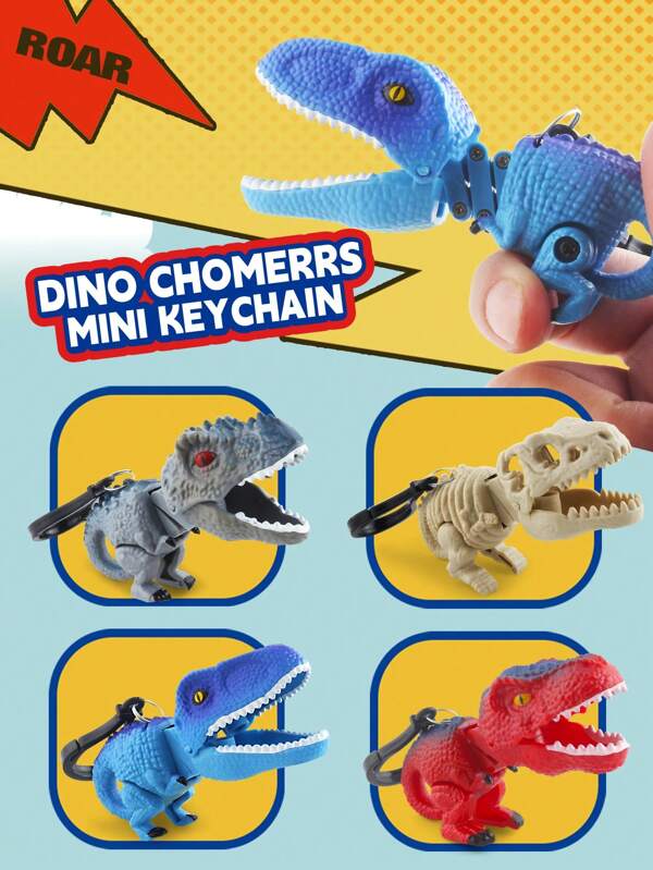 Voiture jouet dinosaure pour garçons et filles, porte-clés, pendentif de sac d'école, pendentif d'arbre de Noël, clip télescopique de compression du printemps, jouet créatif, pendentif de dinosaure dessin animé jurassique tyrannosaurus rex, vélociraptor, giganotosaurus, pendentif de fossile, pendentif de jouet, pendentif de porte-clés