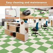 12/30pcs Square Mat 30X30cm Self-Adhesive Mixed Color Splicing Floor Mat Non-Slip Self-Adhesive Carpet Floor Tiles Mat, Anti-Slip, Easy To Sweep, Suitable For Bedroom, Living Room, Kitchen, Office, And Porch Decoration, Multi-Purpose Splicing Square Cement Non-Slip Floor Sticker,