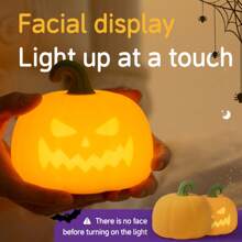 JAKEE O' LAMP Pumpkin Night Light, Touchable Control, Rechargeable & Dimmable, Bedroom Decor, Creative Gift, Suitable For Bedroom, Interesting Desktop Decoration Gift