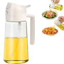 Oil Spray Bottle, 2 In 1 Oil Spray And Oil Container, 470ml/ 16oz Spray Bottle, Ooking Oil, Soy Sauce, Vinegar, Water, For Kitchen Utensils, Cook Outdoors, BBQ, For Air Fryer, Baking, Grilling