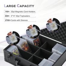 Leeora&Leekoo Estuche para cartas coleccionables (más de 1800) de San Valentín. Caja para guardar cartas coleccionables. Caja Commander con 10 separadores, 6 topes y 4 soportes. Ideal para portatarjetas magnético, cartas de carga superior, cartas de MTG, TCG y deportivas. - Negro - Ver 3
