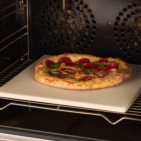 Rectangular Large Pizza Stone . Suitable For Oven, Microwave, Toaster Oven. Evenly Heated, Sizzling Delicious, Cooking Pizza/Bread. Easy To Clean.