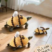 Neuankömmling 1 Stück Gestricktes Schildkröten Dekorative Kleidung, Kleine Bienen Kostüm Kleidung für Haustierpartys, dekorative Kleidung