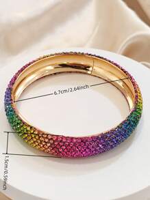 1 pièce Bracelet vintage bohème de luxe tout en strass, imprimé léopard, disponible en tailles petite/moyenne/grande, convient pour un usage quotidien, les trajets, les fêtes, les occasions formelles, cadeau de bijoux (couleur aléatoire)